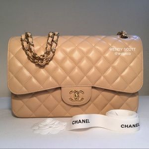 Chanel Beige Caviar Jumbo with GHW